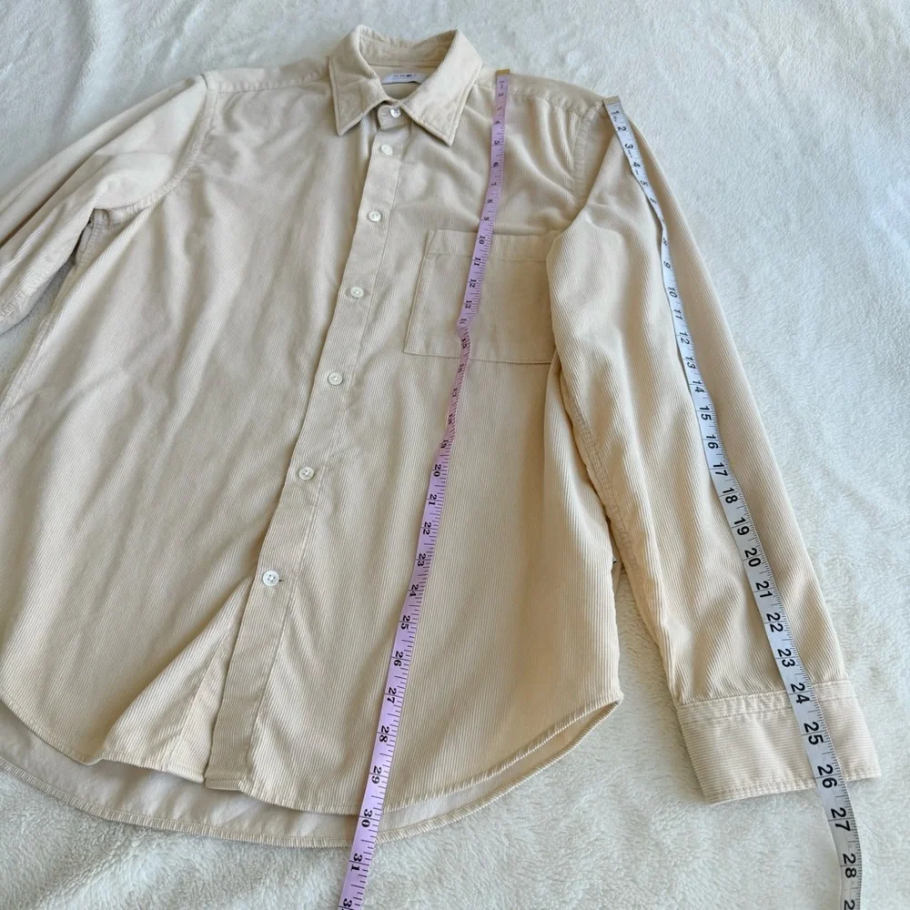 NN07 Colby Ivory Cotton Corduroy Long Sleeve Shirt L